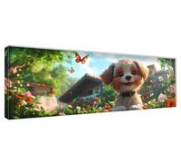 Diamond Painting Cane Diamond Painting Kit Completo Primavera DIY Mosaico Diamantini Crystal Art, Kit Pittura Diamante, 5D Strass Ricamo a Punto Croce Kits per Decorazione da Parete 60x20cm 0R-814