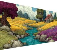 Diamond Painting Casa 5D Diamond Painting Kit Completo for Adults Fiume DIY (Quadrato) Strass Diamantini Crystal Art Ricamo Kit Punto Croc Pittura Diamante per Casa e Pareti Regali 40x80cm J-LO26