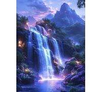 Diamond Painting Cascate Paesaggi Diamond Painting Adulti, DIY Bambini Principianti Diamanti 5D Mosaico Creativo Cristallo Arte Accessori, per Casa Pareti Decorativi Donne Festa Regali 30x40cm w-620