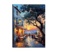 Diamond Painting Case Strada 35x45cm 5D Diamond Painting Adulti Diamantini Crystal Art Creativi Kit, Ricamo Artigianale Kit, Autunnali Halloween Decorazioni Pareti Pittura, Regalo di Natale A-j-558