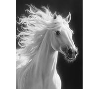 Diamond Painting Cavallo Diamond Painting Adulti, Pittura Diamante Animale Diamantini Crystal Art 5D DIY Strass Ricamo a Punto Croce Artigianale per Decorazioni Parete, Regalo 80x110 cm -yym25072P