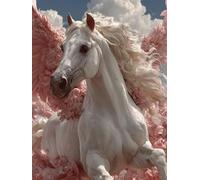Diamond Painting Cavallo Diamond Painting Adulti, Pittura Diamante Animale Diamantini Crystal Art 5D DIY Strass Ricamo a Punto Croce Artigianale per Decorazioni Parete, Regalo Donna 20X30Cm -yym250772