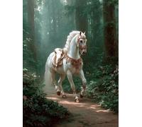 Diamond Painting Cavallo Diamond Painting Adulti, Pittura Diamante Foresta Diamantini Crystal Art 5D DIY Strass Ricamo a Punto Croce Artigianale per Decorazioni Parete, Regalo 100x135cm -yym2507AI