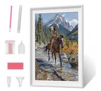 Diamond Painting Cavallo Diamond Painting Kit Completo Montagna Diamante Crystal Art 5D Pittura Diamante Strass Ricamo a Punto Croce Pittura Kit per Decorazione da Parete, Regalo 40x50 cm PJY1 0-N