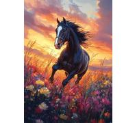 Diamond Painting Cavallo Pittura Diamante Prateria Diamond Painting Adulti, Diamantini Crystal Art 5D DIY Strass Ricamo a Punto Croce Artigianale per Decorazioni Casa, Regalo Donna 60x80 cm -bby250784