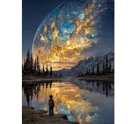Diamond Painting Cielo Stellato Diamond Painting Adulti, Pittura Diamante Paesaggio Diamantini Crystal Art 5D DIY Strass Ricamo a Punto Croce Artigianale, Decorazioni Parete, Regalo 40X55Cm -yym2507IR