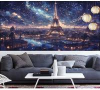Diamond Painting Cielo Stellato Diamond Painting Bambina Torre Eiffel Pittura Digitale kits,Fai Da Te Pittura Diamante Crystal Art Hobby Creativi Adulti kit Punto Croce Quadri,Regalo 60x120cm LT-484