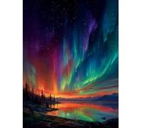 Diamond Painting Cielo Stellato, DIY Diamond Painting Kit Completo Paesaggio, 5D Disegni con Perline da Attaccare, Pittura Diamante Adulti, Diamantini Crystal Art Kit, Decor Autunnali, 90x120cm 9-2621