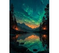 Diamond Painting Cielo Stellato, DIY Diamond Painting Kit Completo Vista Notturna, 5D Disegni con Perline da Attaccare, Pittura Diamante Adulti, Diamantini Crystal Art Kit, Regalo, 90x120cm 9-6433