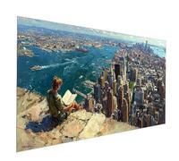 Diamond Painting Città Diamond Painting by Numbers 100 x 200 cm, Fai Da Te Kit Punto Croce Pittura Diamante Paesaggio, 5D Diamantini Crystal Art Dipingere Con I Numeri per Decorazioni Casa JXL-11479