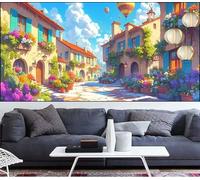 Diamond Painting Città Diamond Painting Grandi Dimensioni 60x150cm Pittura Diamante Adulti Mongolfiera Fai Da Te Trapano Quadrato Completo Diamantini Crystal Art Pittura Digitale,Decor Regalo LT-7