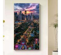 Diamond Painting Città Diamond Painting Kit Completo, Pittura Diamante Paesaggio Quadri con Perline Diamantini Crystal Art Kit Punto Croce Puzzle, Decorazione Casa da Parete Regalo 100x200cm cbl4-5