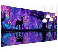 Diamond Painting Colorato Diamond Painting Kit Completo, Lago Pittura Diamante Adulti Quadrato Diamantini Crystal Art Quadri Ricamati Strass per Principianti Decorazioni Parete Casa 50x100 cm S2-1069