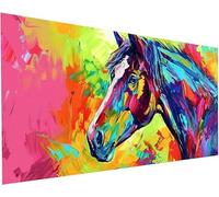 Diamond Painting Colore 5D Pittura Diamante Painting Adulti kit Completo Accessori Cavallo DIY Diamantini Crystal Art Bambini Mosaico Ricamo Pittura a Diamond per Decorazioni Parete 40x80cm S-507
