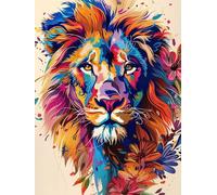 Diamond Painting Colore Diamond Painting Kit Completo Adulti Il Leone Pittura Diamantini Kit DIY Crystal Art Pittura Diamante Bambini Ricamo a Punto Croce per Decorazioni Casa Parete 80x110 S0-51