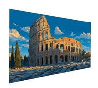 Diamond Painting Colosseo Diamond Painting by Numbers 35 x 70 CM, Fai Da Te Kit Punto Croce Pittura Diamante Nuvola, 5D Diamantini Crystal Art Dipingere Con I Numeri per Decorazioni Casa JXL-10312