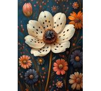 Diamond Painting Crisantemo Pittura Diamante Flower Diamond Painting Adulti, Diamantini Crystal Art 5D DIY Strass Ricamo a Punto Croce Artigianale per Decorazioni Casa, Regalo 40x55 cm -bby2507P7