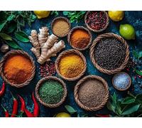 Diamond Painting Cucina Diamond Painting Kit Completo, 5D Spezie Pittura Diamante, DIY Strass Ricamo a Punto Croce Diamantini Crystal Art, Ricamo a Punto Croce Decorazioni per Casa 50 x 70 cm C-96