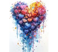 Diamond Painting Cuore, 5D Diamond Painting Kit Completo Sognante, Fai da Te Kit Pittura Adulti, Diamantini Crystal Art, Pittura Diamante Ricamo a Punto Croce, Decorazioni Casa Regalo 60X70cm 4-5820