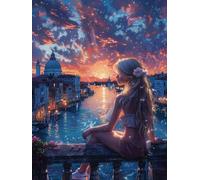 Diamond Painting Diamond Painting Adulti, Pittura Diamante Paesaggio Diamantini Crystal Art 5D DIY Strass Ricamo a Punto Croce Artigianale Kit per Decorazioni Casa Parete, Regalo 30x40 cm -wyl2506T7