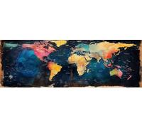 Diamond Painting,Dipinti con Numeri,Diamond Painting Kit Completo,Grandi Dimensioni Adulto Ricamo con Perline Puzzle Mosaico Pittura Diamante 5D Art Crafts,Carta geografica Mappa del mondo 50x150cm