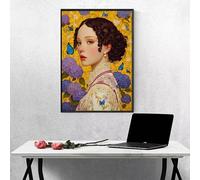 Diamond Painting Donna, 70 x 95cm Diamond Painting Grandi Dimensioni, Farfalla 5D DIY Kit de Pittura Diamante Adulti, Diamantini Crystal Art Hobby Creativi Adulti per Regalo PjY2197 K-N