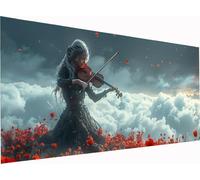 Diamond Painting Donna Grandi Dimensioni 300x100cm, Diamond Painting Kit Completo Violino, DIY Quadri con Perline Ricamo a Punto Croce Kit, Disegni con Perline da Attaccare per Decorazioni Casa 8-6073