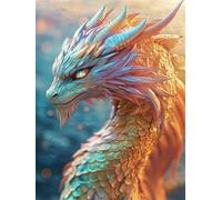 Diamond Painting Drago 90x120cm Diamond Painting Kit Completo, Cartone animato Pittura Diamante Adulti, Diamantini Crystal Art Bambini, Ricamo a Punto Croce per Decorazione Murale Casa Soggiorno L-315