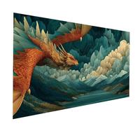 Diamond Painting Drago Diamond Painting by Numbers 35 x 70 CM, Fai Da Te Kit Punto Croce Pittura Diamante Astratto, 5D Diamantini Crystal Art Dipingere Con I Numeri per Decorazioni Casa JXL-9192