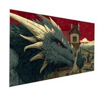 Diamond Painting Drago Diamond Painting by Numbers 50 x 100 CM, Fai Da Te Kit Punto Croce Pittura Diamante Villaggio, 5D Diamantini Crystal Art Dipingere Con I Numeri per Decorazioni Casa JXL-9674