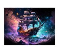 Diamond Painting Drill 50x40cm Puzzle con Perline da Incollare Barca Vela Diamond Painting Navi a Vela Color Painting by Number Diamond Painting Paesaggio Notturna Barca a Vela