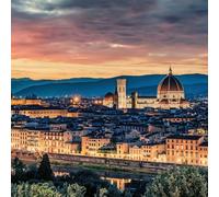 Diamond Painting Duomo di Firenze,Diamond Painting Kit Completo,5D Fai Da Te Pittura Diamante Adulti Bambini Strass Ricamo a Punto Croce per Soggiorno Parete Decorazione Rotondo,30x30cm