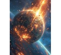 Diamond Painting Earth, 5D Diamond Painting Kit Completo Paesaggio, DIY Disegni con Perline da Attaccare Kit per Adulti Principianti, Diamantini Crystal Art, Decorazione Casa Regalo 100x130cm 5-7015