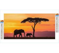 Diamond Painting Elefante Diamond Painting Adulti Albero Della Vita 70x140cm Grandi Dimensioni Pittura Diamante Kit, 5D DIY Diamantini Crystal Art Ricamo a Punto Croce Kits, Decorazioni Casa G1-72