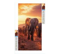 Diamond Painting Elefante Diamond Painting Adulti Animale 50x100cm Grandi Dimensioni Pittura Diamante Kit, 5D DIY Diamantini Crystal Art Strass Ricamo a Punto Croce Kits, Decorazioni Casa G1-1165