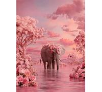 Diamond Painting Elefante Diamond Painting Kit Completo Fiore Pittura Diamante Bambini Fai da Te Strass Ricamo Punto Croce Hobby Creativi Adulti Kit, Home Wall Room Decor Regalo Donna 40x50cm,Model315