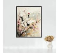 Diamond Painting Erwachsene Animale Diamond Painting Gru Dalla Corona Rossa Vollbohrer Diamant Malerei Set Anfänger, Diamant Kunst Malerei Stickerei Set, Wanddeko Deko, Geschenke 50 x 70 cm PJY9 N-S