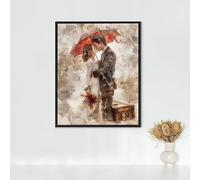 Diamond Painting Erwachsene Arte Figurativa Diamond Painting Coppia DIY Vollbohrer Diamant Malerei Set Anfänger, Diamant Kunst Malerei Stickerei Set, Wanddeko Deko, Geschenke 40x50cm PJY9 D-P