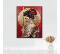 Diamond Painting Erwachsene Arte Figurativa Diamond Painting Guerriera DIY Vollbohrer Diamant Malerei Set Anfänger, Diamant Kunst Malerei Stickerei Set, Wanddeko Deko, Geschenke 80 x 100cm PJY9 P-4