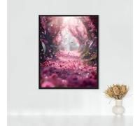 Diamond Painting Erwachsene Gatto Diamond Painting Fiori Di Ciliegio DIY Vollbohrer Diamant Malerei Set Anfänger, Diamant Kunst Malerei Stickerei Set, Wanddeko Deko, Geschenke 90x120cm PJY9 P-7