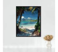 Diamond Painting Erwachsene Gatto Diamond Painting Spiaggia DIY Vollbohrer Diamant Malerei Set Anfänger, Diamant Kunst Malerei Stickerei Set, Wanddeko und Zimmer Deko, Geschenke 90 x 120cm PJY9 K-N