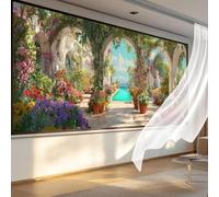 Diamond Painting Europa Diamond Painting Kit Completo Giardino Quadri con Perline Fai Da Te Pittura a Diamante Bambina, Crystal Art Strass Ricamo a Punto Croce per Decorazioni Parete 80x180cm qL500