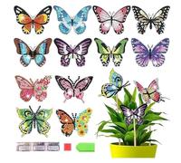 Diamond Painting Farfalla 12 pezzi, Diamond Painting Butterfly Kids, Decorazioni da Giardino su Bastoni, Set di Artigianato, Ideale per Giardini e Interni, Regalo per Mamme e Ragazze
