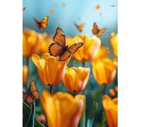 Diamond Painting Farfalla, Diamond Painting Kit Completo Fiore, DIY Quadri con Perline, Disegni con Perline da Attaccare, Strass Ricamo a Punto Croce, per Decorazione Della Casa, 30x40cm 3-1960