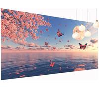 Diamond Painting Farfalla Diamond Painting Kit Completo, Mare Pittura Diamante Adulti Rotondo Diamantini Crystal Art Quadri Ricamati Strass per Principianti Decorazioni Parete Casa 50x100 cm S2-566
