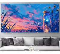 Diamond Painting Farfalla Diamond Painting Kit Completo Tramonto,Diy Diamantini Crystal Art Bambini 5D Strass Punto Croce Ricamo Pittura Diamante Adulti Pittura Painting con Numeri 100x300cm M-Y749