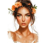 Diamond Painting Figura, 5D Fiori Diamond Painting Kit Completo, DIY Diamantini Crystal Art Hobby Creativi Adulti e Bambina, Strass Ricamo a Punto Croce Artigianale, Decorazione Casa 70x90cm 0Y-591