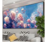 Diamond Painting Fiore Diamond Painting Adulti Grandi Dimensioni Peonia, DIY 5D Crystal Art Kit Completo,Pittura Diamante Adulti Ricamo a Punto Croce per Decorazioni Parete Regalo 225x90 cm Z0-124
