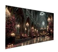 Diamond Painting Fiore Diamond Painting by Numbers 80 x 160 cm, Fai Da Te Kit Punto Croce Pittura Diamante Architettura, 5D Diamantini Crystal Art Dipingere Con I Numeri per Decorazioni Casa JXL-11237