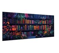 Diamond Painting Fiore Diamond Painting Kit Completo Libreria Pittura Diamante, DIY Mosaico Disegni con Perline da Attaccare, Diamantini Crystal Art Kit per Decorazione da Parete 100x200cm FD-8150